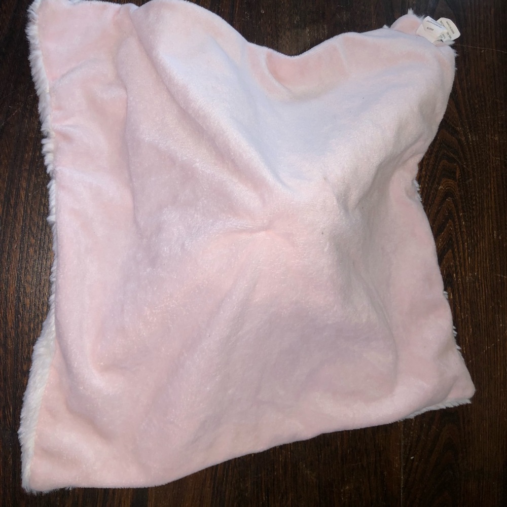 COPY - Mud Pie White Pink Bunny Rabbit Security Blanket/ Lovey Rare Very Soft - Picture 5 of 5